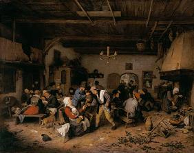 Männer und Frauen im Bauernwirtshaus 1674