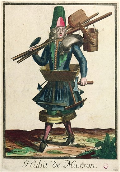The Mason''s Costume von Bonnart (Family of Engravers)