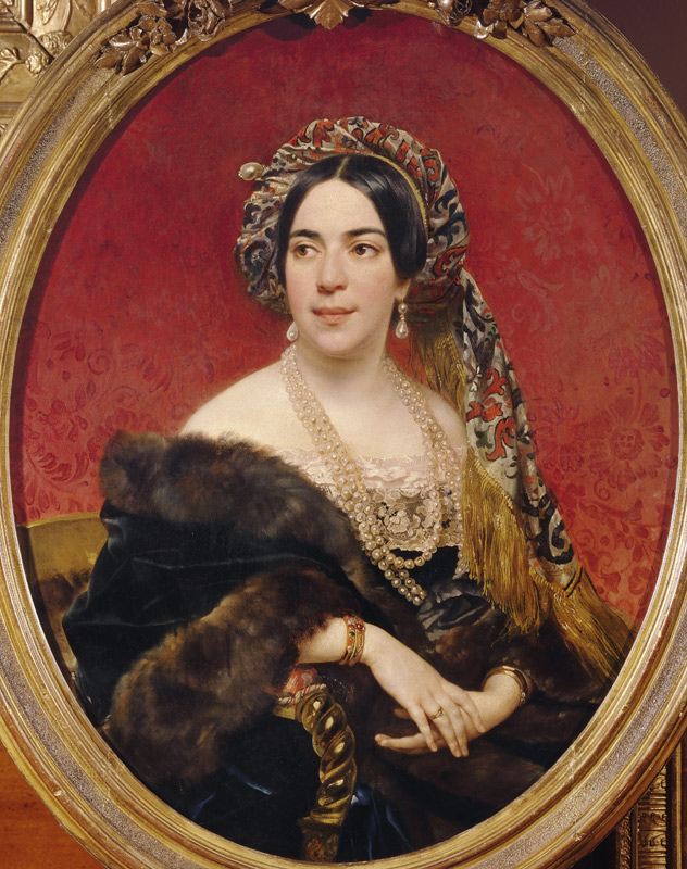 Porträt von Fürstin Maria Wolkonskaja (1816-1856) von Brüllow