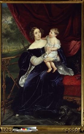 Bildnis der Gräfin Olga Orlowa-Dawydowa mit ihrer Tochter Natalia 1834