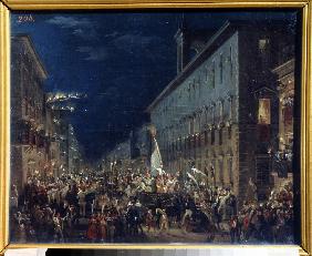 Eine politische Manifestation in Rom 1840