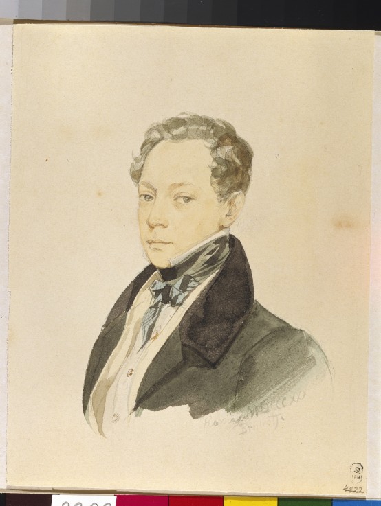Porträt von Maler Pjotr Bassin (1793-1877) von Brüllow