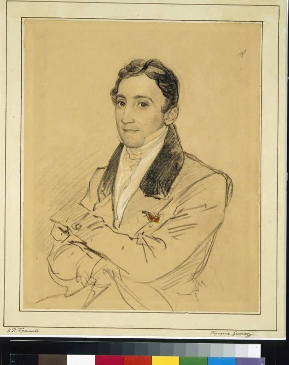 Porträt von Schriftsteller Francesco Domenico Guerrazzi (1804-1873) von Brüllow