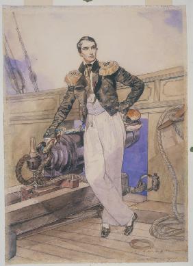 Wladimir Alexejewitsch Kornilow an Bord der Brigg Themistokles 1835