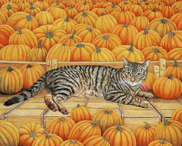 The Pumpkin-Cat, 1995 (acrylic on panel)  von Ditz
