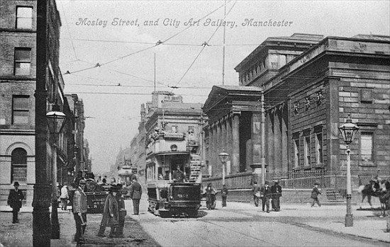 Mosley Street, and City Art Gallery, Manchester, c.1910 von English Photographer