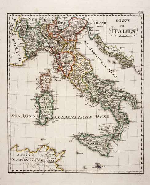 Italien, Landkarte von Franz