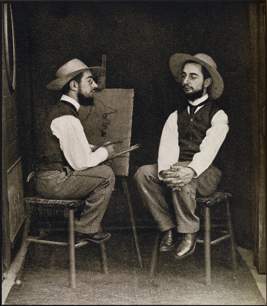 Double portrait of Toulouse-Lautrec, from ''Toulouse-Lautrec'' by Gerstle Mack, published 1938 (b/w  von French Photographer