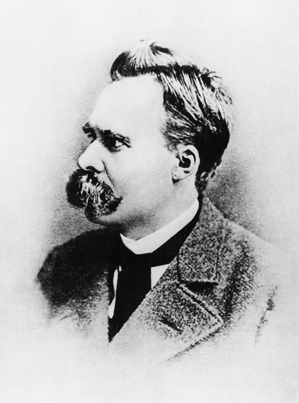 Friedrich Wilhelm Nietzsche in 1883, illustration from ''Nietzsche'' by Daniel Halevy (b/w photo)  von German Photographer