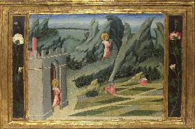 Johannes der Täufer zieht sich in die Wüste zurück Predella 1454