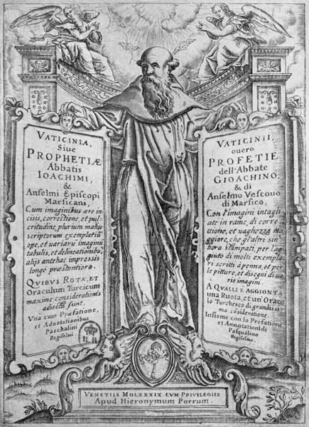 Joachim of Flora, illustration from ''Vaticinia Sive Prophetiae Abbatis Ioachimi'' von Italian School