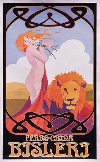 Copy of a 1909 poster advertising Bisleri von Italian School