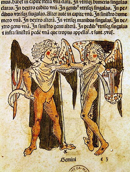 Gemini (the Twins) an illustration from the ''Poeticon Astronomicon'' C.J. Hyginus, Venice von Italian School