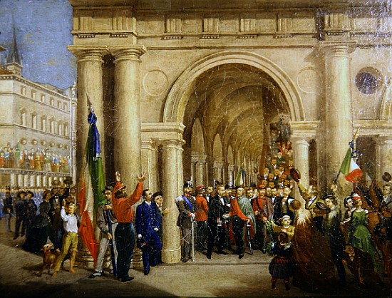 Giuseppe Garibaldi in Vicenza, 7th March 1867 von Italian School