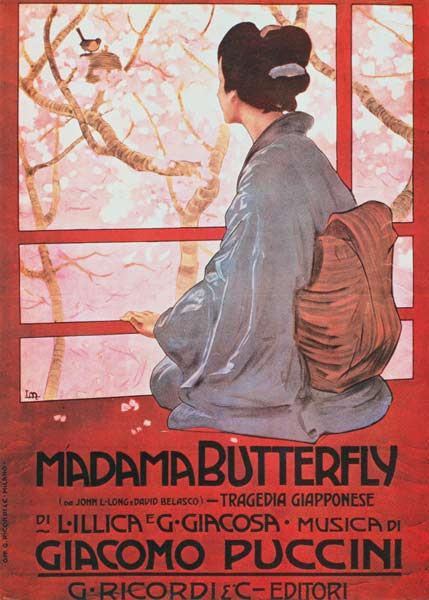 Frontispiece of the score sheet for ''Madame Butterfly'' Giacomo Puccini (1858-1924) von Italian School