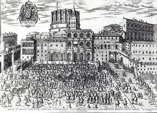 The Benediction of Pope Pius V in St.Peter''s Square c.1567 von Italian School