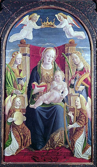 Madonna and Child with Angel Musicians, c.1490-1500 von Lombard School