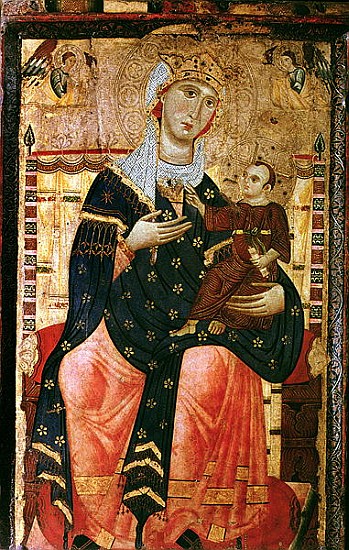 Enthroned Madonna and Child, c.1260 (canvas laid over poplar) von Luccanese School