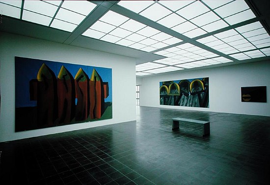 View of a gallery exhibiting works von Markus Lupertz