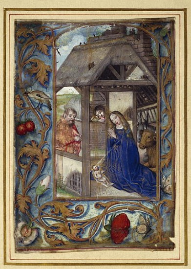Nativity, from a book of Hours von Master of the Prayerbook