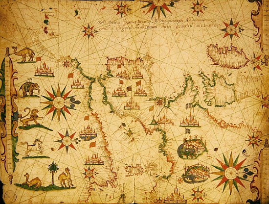 The Atlantic coasts of Europe and the Western Mediterranean, from a nautical atlas, 1651(see also 33 von Pietro Giovanni Prunes