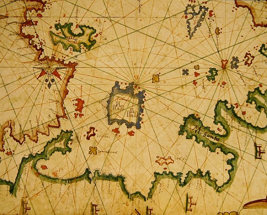 The Island of Lemnos, from a nautical atlas, 1651(detail from 330925) von Pietro Giovanni Prunes
