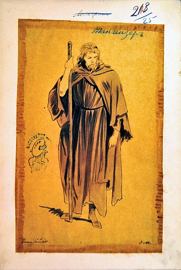 Costume Design for the role of Tannhauser, in the opera ''Tannhauser'', von Richard Wagner