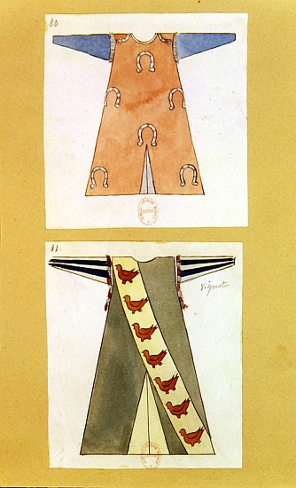 Costume designs for the role of Tannhauser in the opera ''Tannhauser'', von Richard Wagner