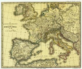 Hist.Landkarte Europa bis 752