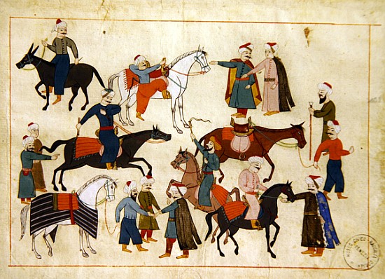 Ms. cicogna 1971, miniature from the ''Memorie Turchesche'' depicting horse traders von Venetian School
