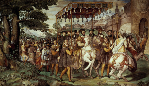 Franz I. empfängt Karl V von Zuccari