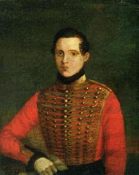 Portrait of the Poet Michail Lermontov, 1830s (oil on canvas) 17th