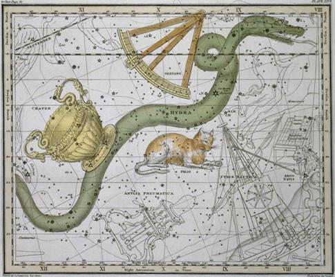 Hydra, from 'A Celestial Atlas', pub. in 1822 (coloured engraving) von A. Jamieson