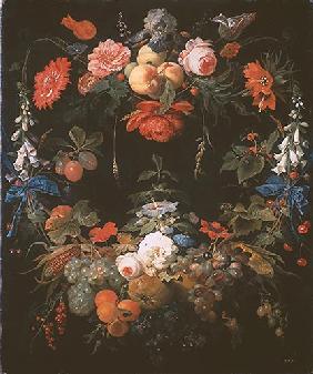 Ein Blumenund Fruechtekranz 1665
