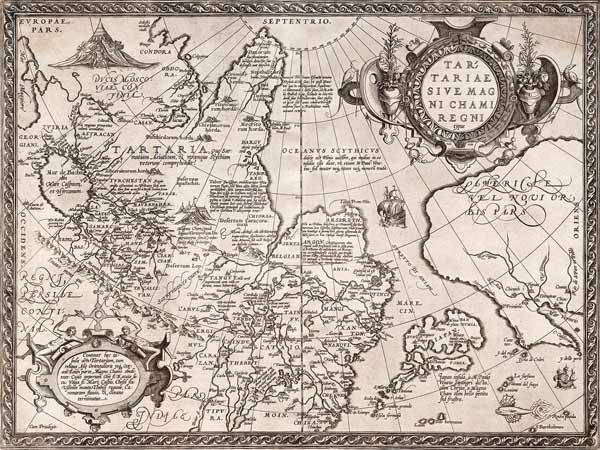 Karte von Russland (Aus: Theatrum Orbis Terrarum) von Abraham Ortelius