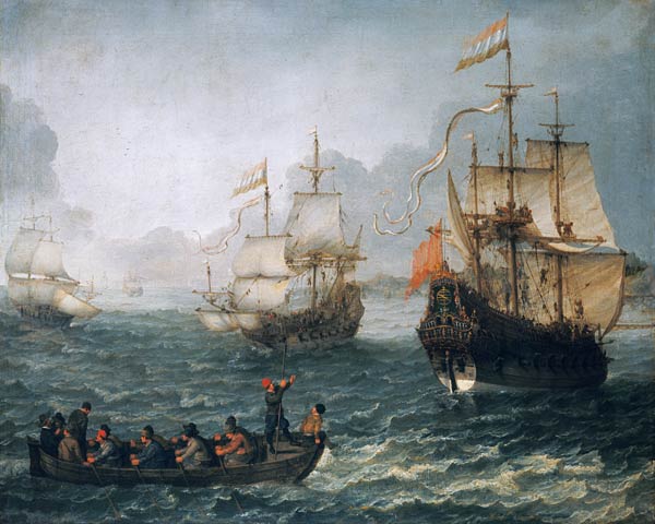 Meereslandschaft mit Segelschiffen von Abraham Willaerts