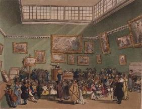 Christie's Auction Room, aquatinted by J. Bluck (fl.1791-1819) from Ackermann's 'Microcosm of London pub. 1809