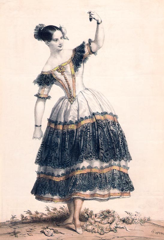Fanny Elssler tanzt eine Cachucha in Le Diable boiteux von Achille Deveria
