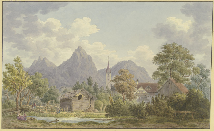 Ansicht von Brunnen im Canton Schwyz von Achilles Benz