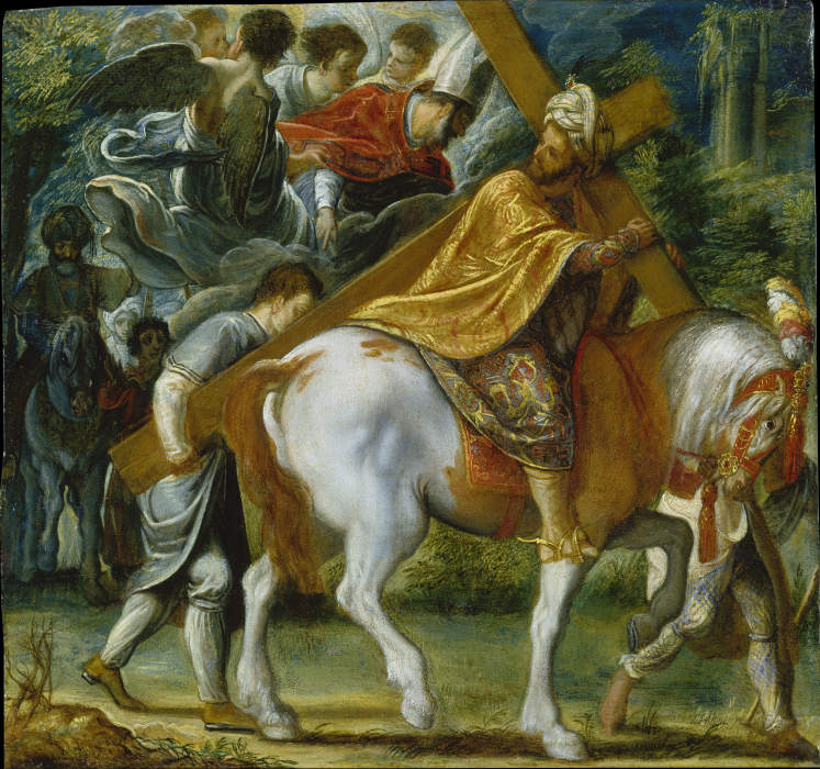 Heraklius wird der Einzug in Jerusalem zu Pferde verweigert von Adam Elsheimer