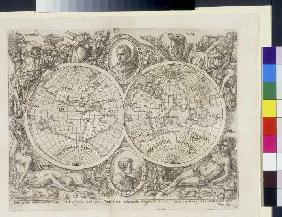 Karte der Erdhemisphären 1597