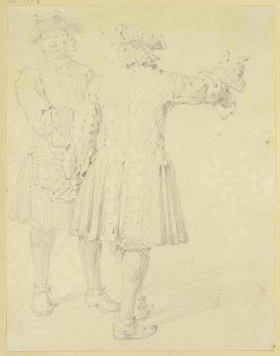 Zwei Männer mit Dreispitz von Adam Frans van der Meulen