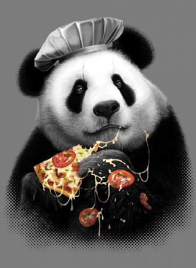 Panda liebt Pizza