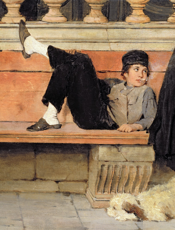 St. Mark's, Venice, detail of a boy smoking von Adolf Echtler