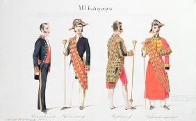 Uniforms from the Court of the Russian Tsar, 1855 (watercolour on paper) 12th