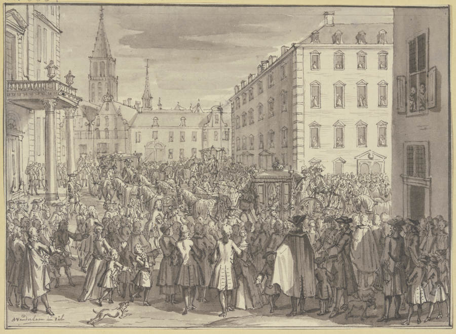 Einzug Kaisers Karl VI. zu Prag und der zwei jungen Erzherzoginnen amn 30. Juli 1723 von Adolf van der Laan