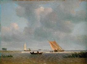 A fresh breeze on the Elbe c.1830