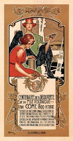 100. Jahrestag der Entwicklung der elektrischen Batterie durch Alessandro Volta 1898