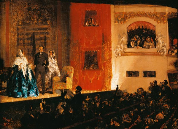 Théâtre du Gymnase in Paris von Adolph Friedrich Erdmann von Menzel