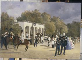 Die Hauptwache des Gardekavallerieregiments auf der Jelagin-Insel 1840